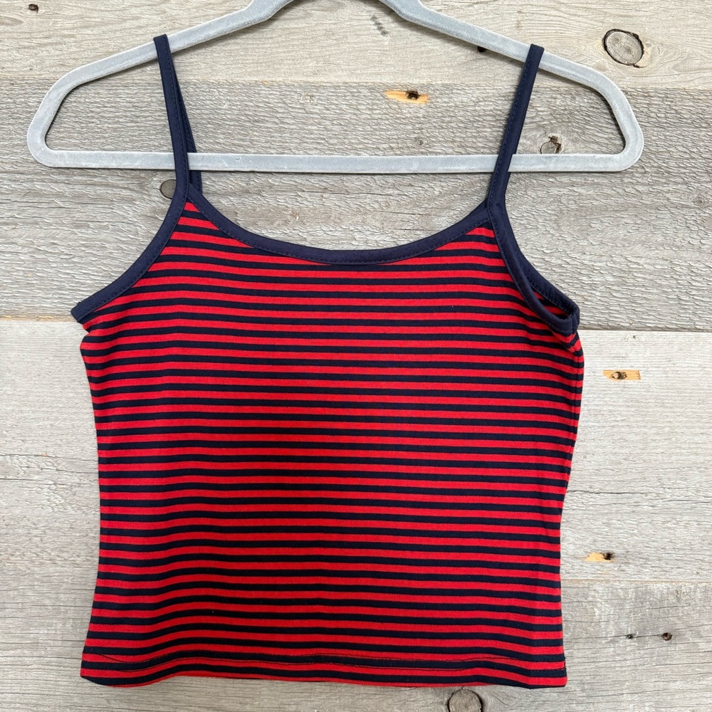 Striped Red and Navy Women's Tank Top